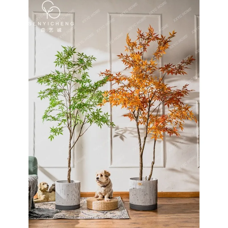 

Artificial Plant Big Tree Maple Bionic Green Plant Fake Trees Indoor Living Room and Shop Window Making Landscape Decoration