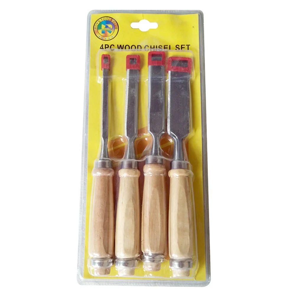 

4Pcs Wood Carving Hand Chisel Set Professional Woodworking Tools Comfortable Ergonomic Wooden Handle Wood Carving