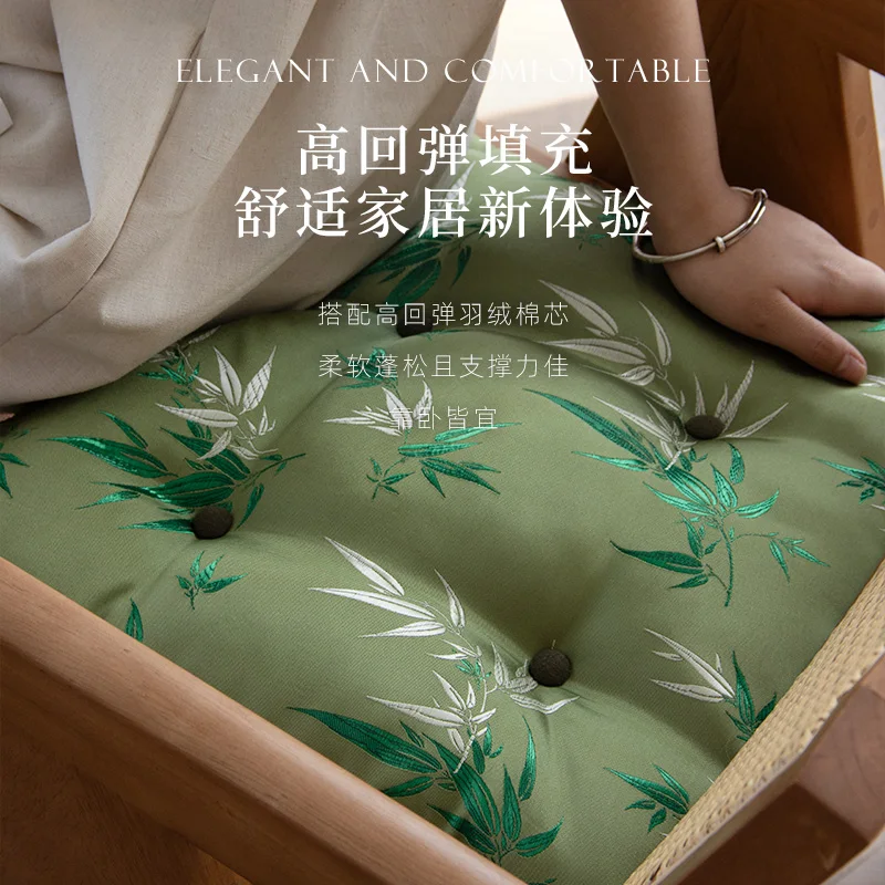 

Французский китайский стиль, фиолетово-зеленая подушка для сиденья, бамбуковая теневая чернила, подушка для офисного стула, летняя прохладная подушка