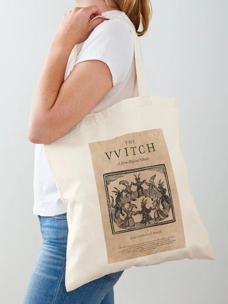 

The Witch Film Movie Poster Design Black Phillip Thomasin VVitch Tote Bag Women's bags Lady bags
