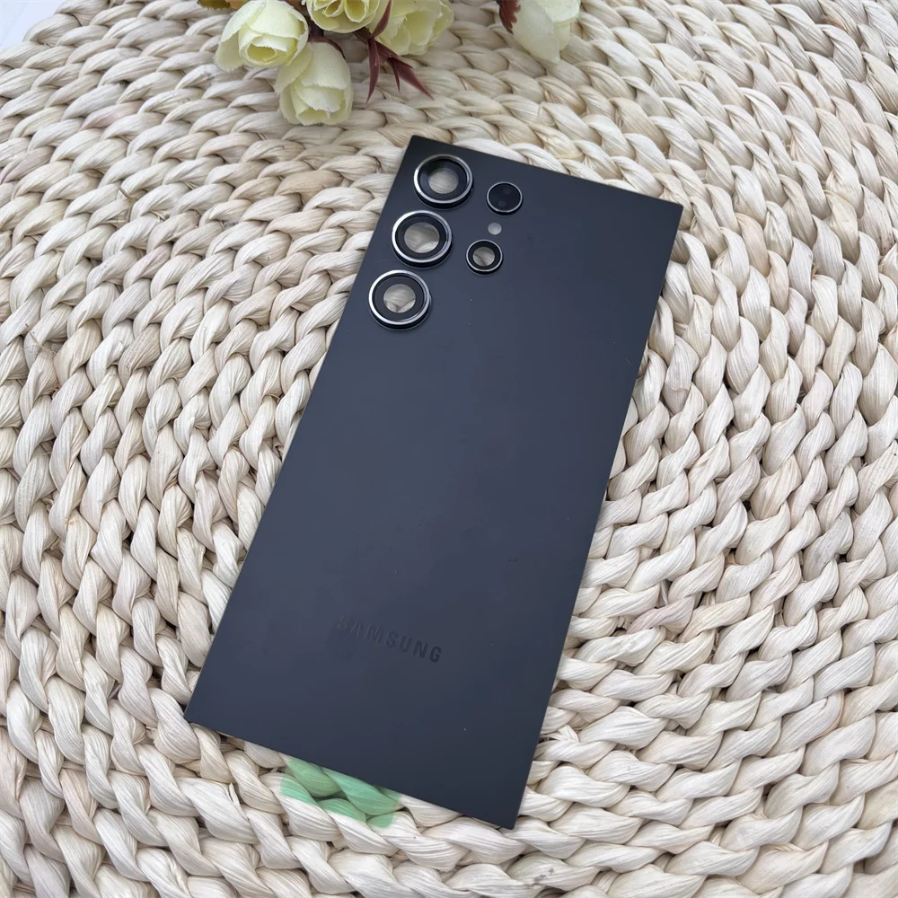SAMSUNG GALAXY S24 Ultra S24U Handyhülle Echte Tür 3D-Glas Ersetzen Sie die hintere Batteriegehäuse mit Kameraobjektiv und Kleber