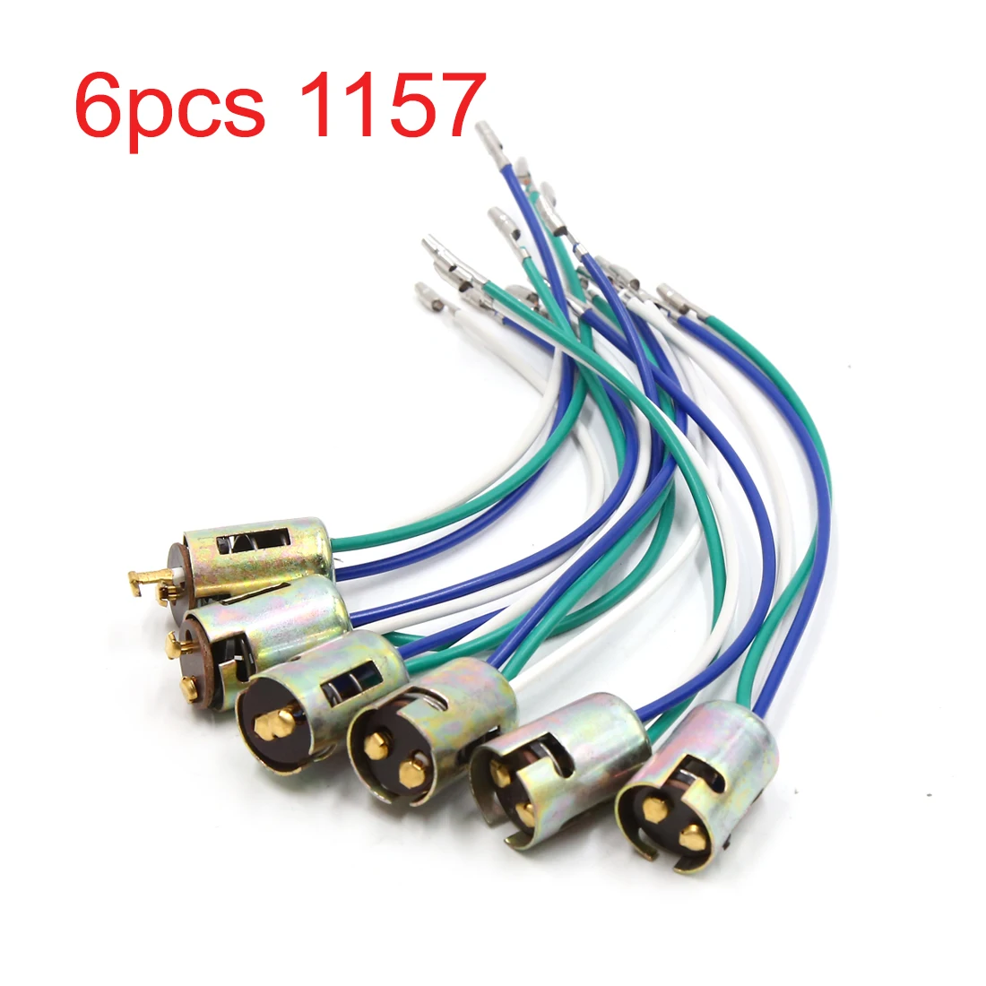

UXCELL 6pcs 1157 LED Light Bulb Car Brake Lamp Extension Wire Socket Holder Connecter