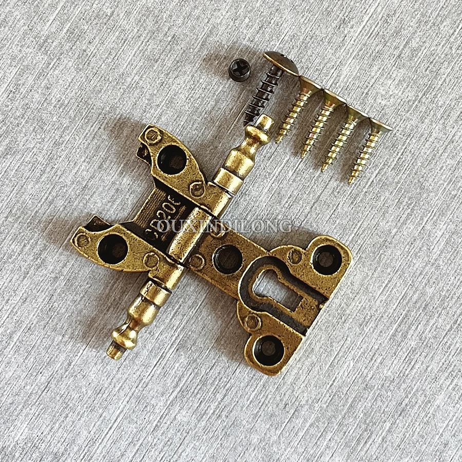 Retro Antique 6PCS Zinc Alloy Furniture Hinges Cupboard Closet Bookcase Dresser Cabinet Door Hinges + Screws