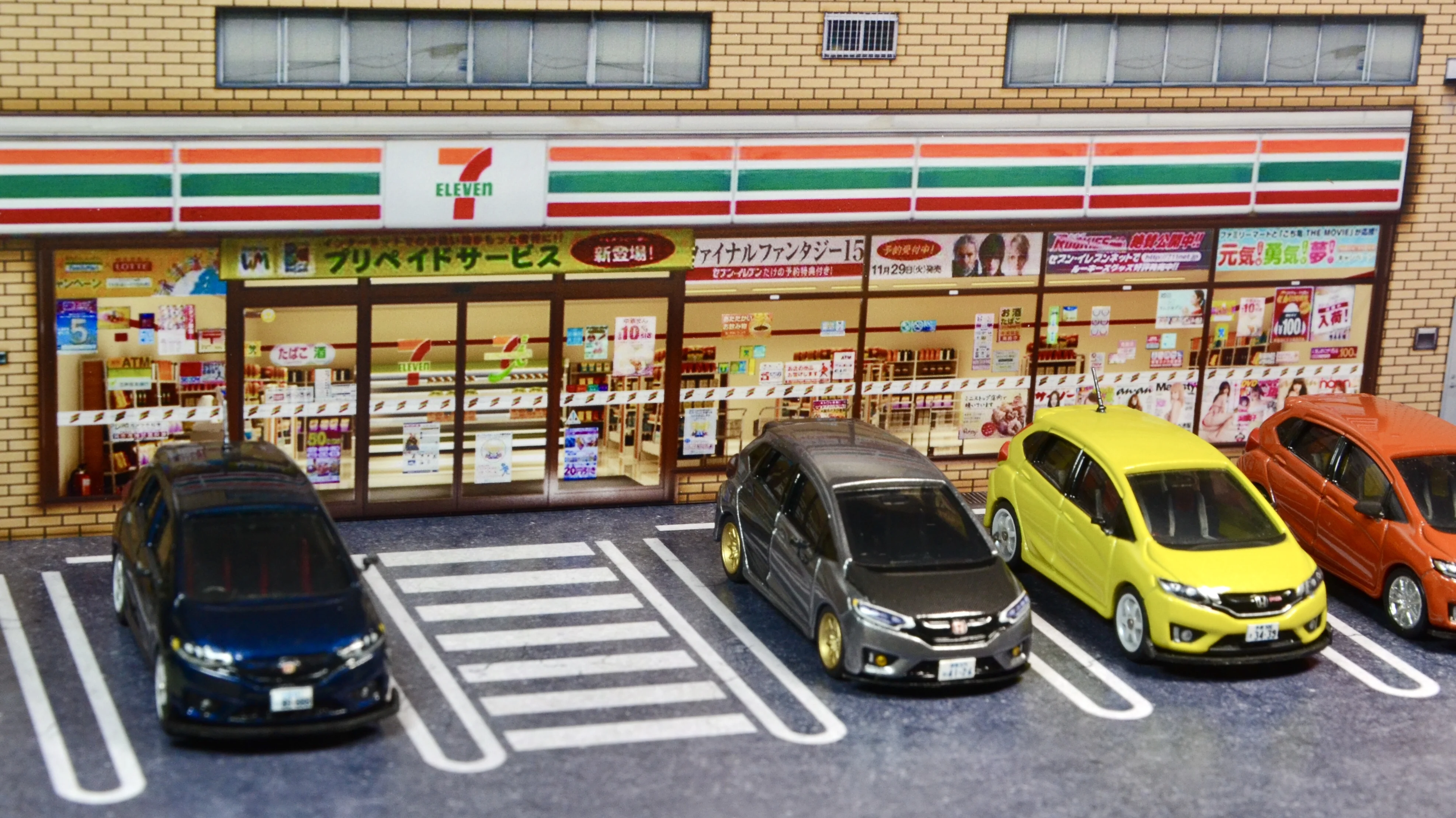 1/64 Scene Assembly Garage Display Model No. 4 Double Garage No. 2 Four-Car Convenience Store No. 5 Goddess Garage