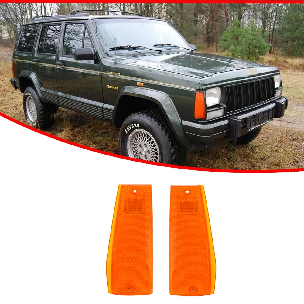 For Jeep Cherokee Wagoneer Comanche (MJ) 1984-1992 Front Bumper Corner Light Shell Housing Cover 56000111 56000110 CH2550113