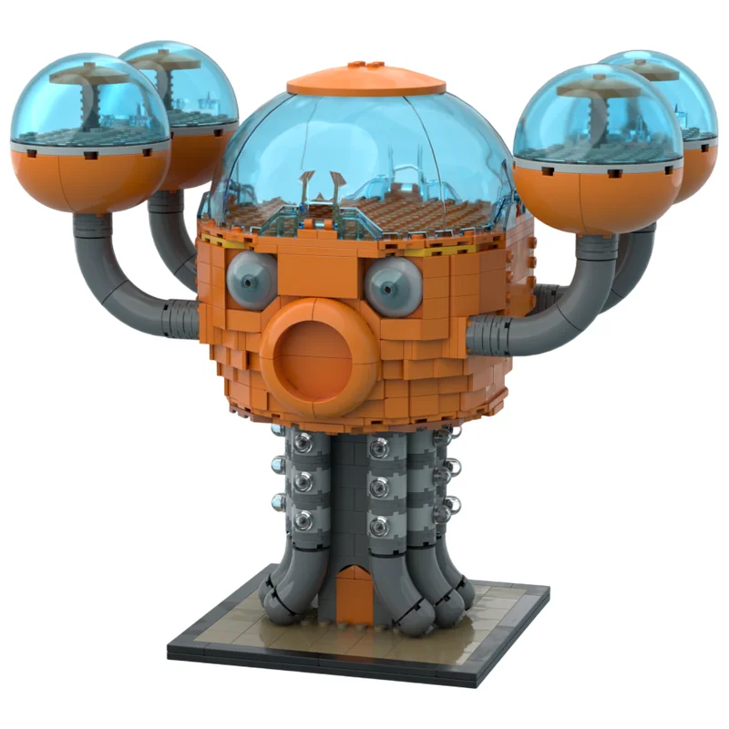 Octopod MOC Building Blocks Futuristic Creature Detailed Realistic Model DIY Assembly Brick Set Desktop Collectible Display