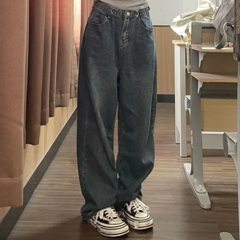 

Deeptown Y2k Vintage Oversized Wide Leg Jeans Women High Waist Washed Denim Pants Baggy Grunge Basic Trousers Streetwear Autumn