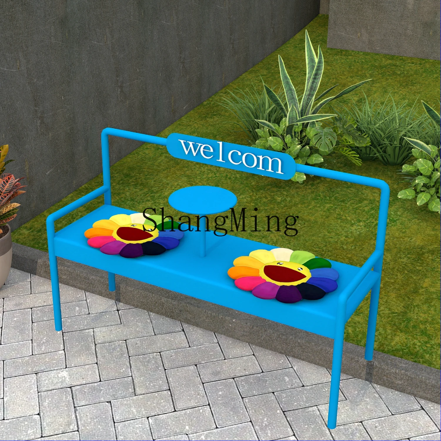 

CL outdoor bench park bench milk tea coffee shop gym rest bench shopping mall wrought iron seat chair