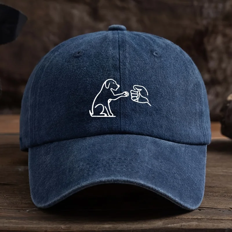 Baseballkappe mit Hundepfotenmuster, verstellbar für Männer und Frauen, geeignet für Sonnenschutz im Freien, Angeln, Reisen und Freizeitkleidung
