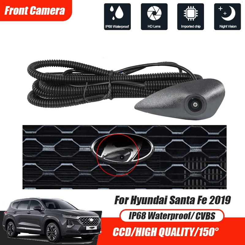 

Car Front View Parking CCD Night Vision LOGO Camera 150° Waterproof CVBS HD AHD For Hyundai Santa Fe 2019 NTSC Color Camera 12V