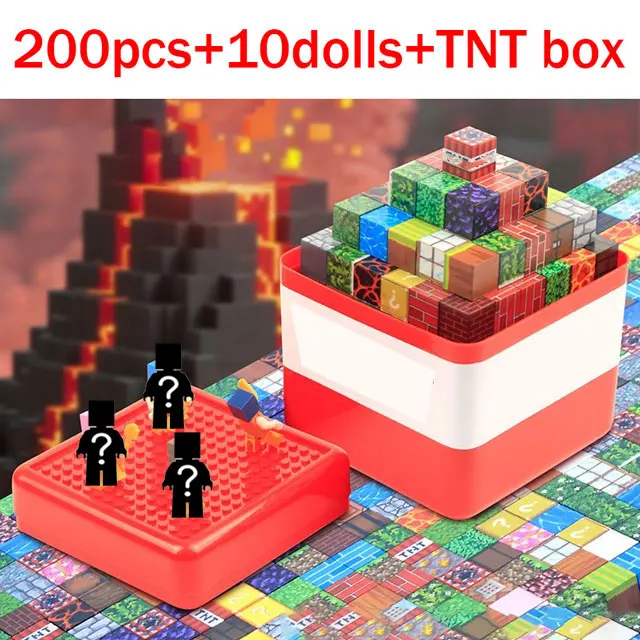 Caja de almacenamiento de regalos para chico, bloques de construcción magnéticos, juguetes de escritorio, cubo de almacenamiento de bloques de aperitivos, organizador de plástico, contenedor a prueba de polvo