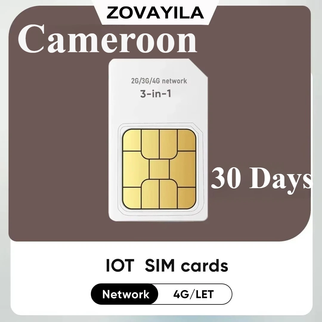 Cameroon Prepaid IoT M2M SIM Card 30MB 30-Day Data Plan for Car GPS Tracker Senior  and Children Safety Watch No Contract  good