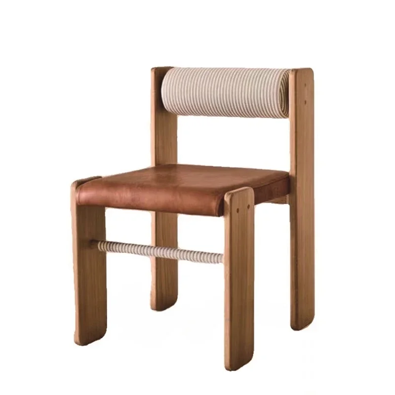 Medieval wabi-sabi wind light luxury home dining chair hotel homestay retro negotiation leisure chair