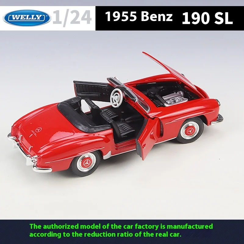 Welly 1:24 1955 mercedes-benz 190 Sl, Simulation en alliage Miniature, modèles de voitures moulés sous pression, jouets personnalisés pour enfants, cadeaux, nouveau, en Stock