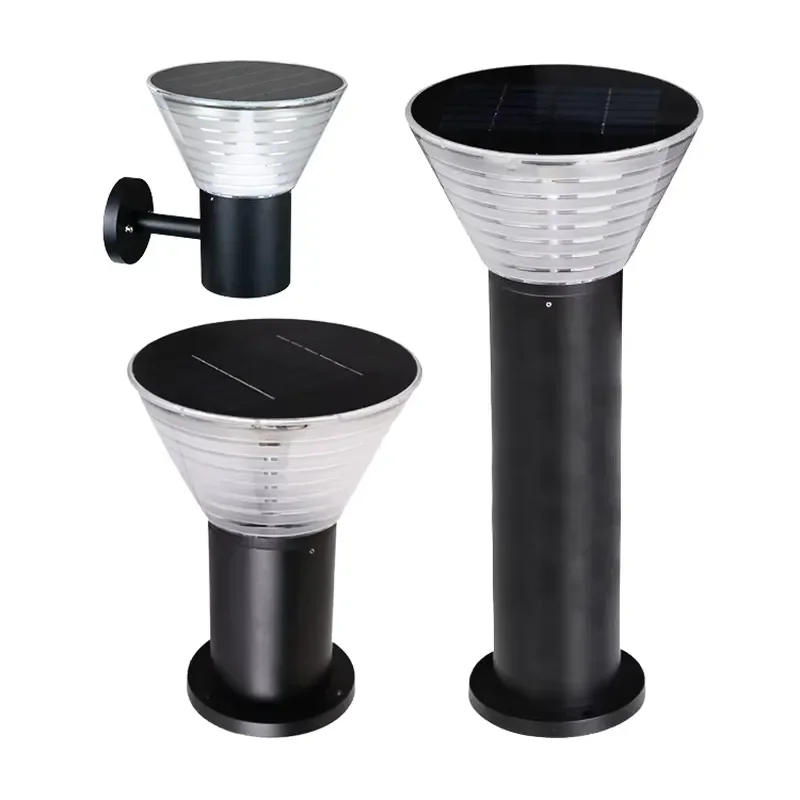 Modern Aluminum Alloy Solar LED Lamp Post IP65 Waterproof Outdoor Garden Light Decorative Yard Lighting Fixture for Pathway