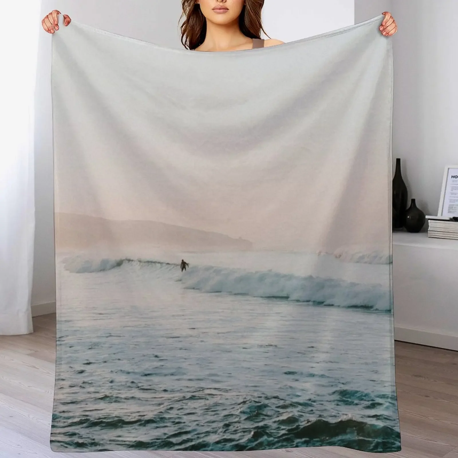 summer waves Throw Blanket No Pilling Soft Warm Blanket for Bed