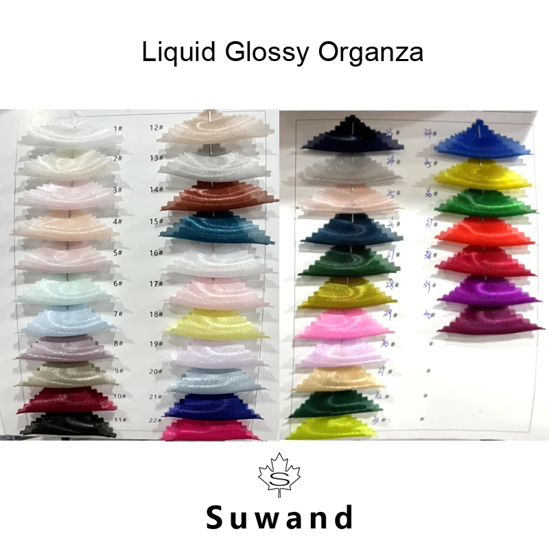 New Liquid Glossy Organza Fabric Water Gloss Organza for Wedding Dress Suit Clothing DIY Photographic Background Decoration