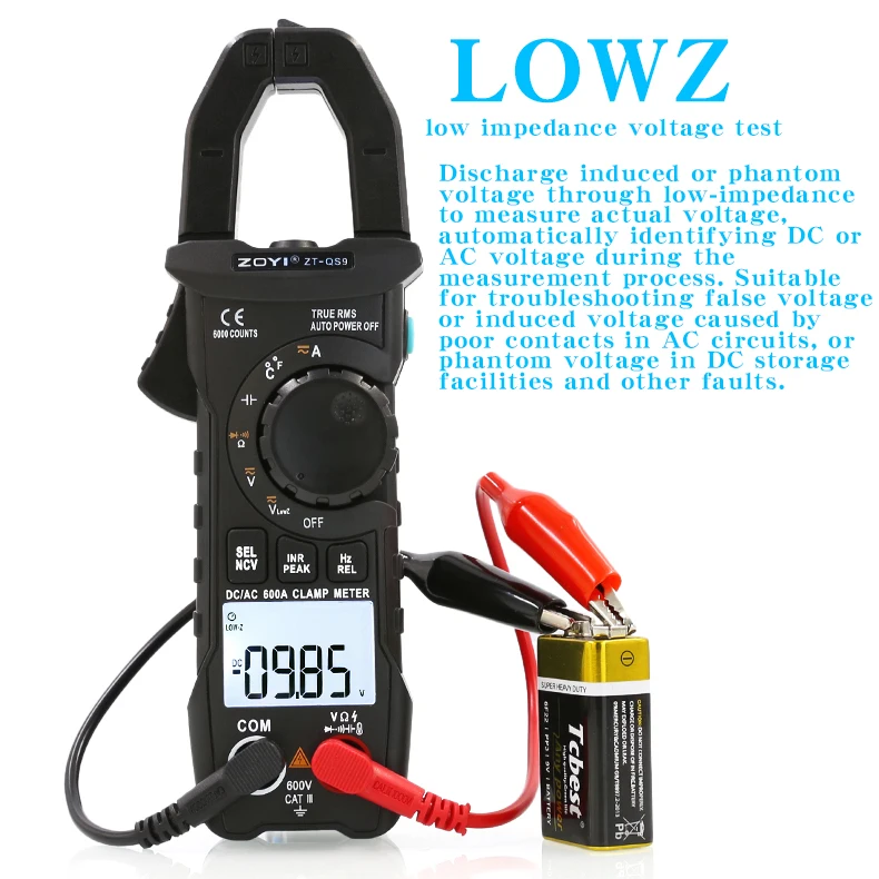 ZOYI ZT-QS9 AC/DC electrician digital clamp meter multimeter clamp current meter capacitance meter