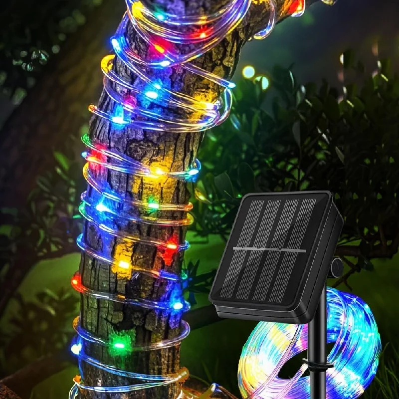 

Solar Tube Rope LED Light Outdoor Garden Christmas Fairy String Decorations Wedding Party Lamp 32m/22M/12M/7M