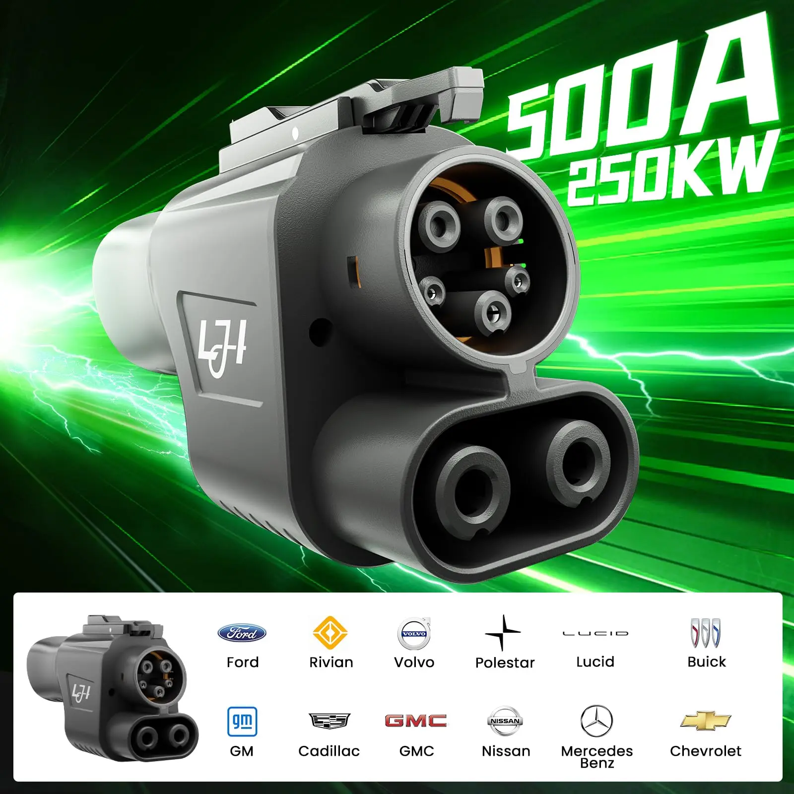 테슬라 슈퍼차저용 500A 1000V NACS에서 CCS1로의 고속 충전 어댑터 커넥터, 포드 GM 전기차 및 SAE 충전소 호환 썸네일 2