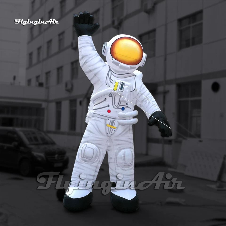 

Customized Advertising Inflatable Astronaut Model 4.5m White Airblown Spaceman Balloon For Concert And Parade Event