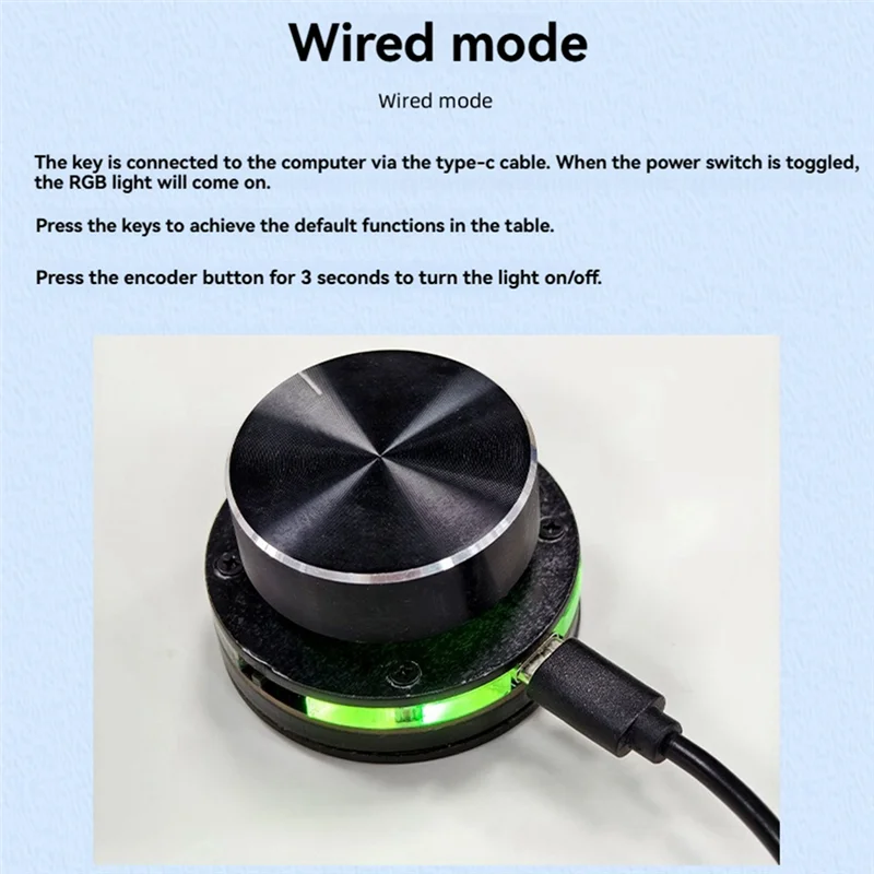 وحدة تحكم كلاسيكية لضبط الوسائط اللاسلكية USB مع مقبض التحكم في مستوى الصوت وإضاءة RGB لنظام Android والوسائط المتعددة للكمبيوتر الشخصي