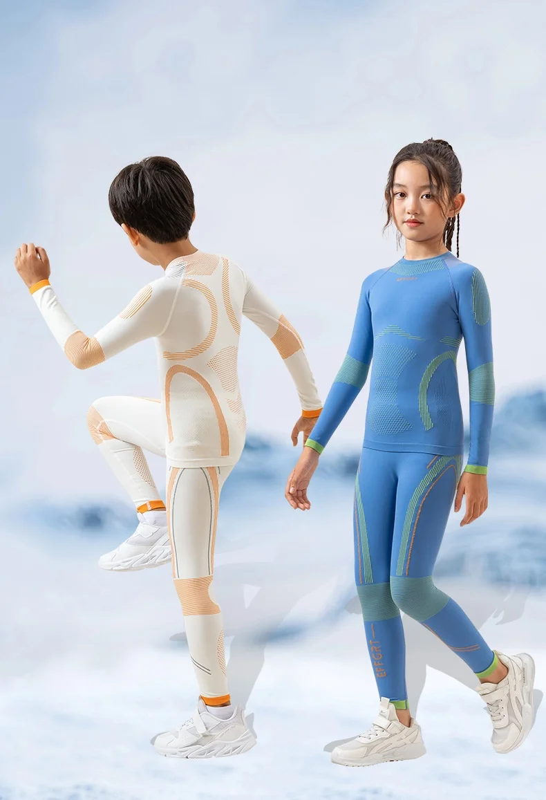 Goexplore Kids Ski Underwear Quick Dry Set Anti-static High Elastic Tight Seamless Warm Skiing Suit