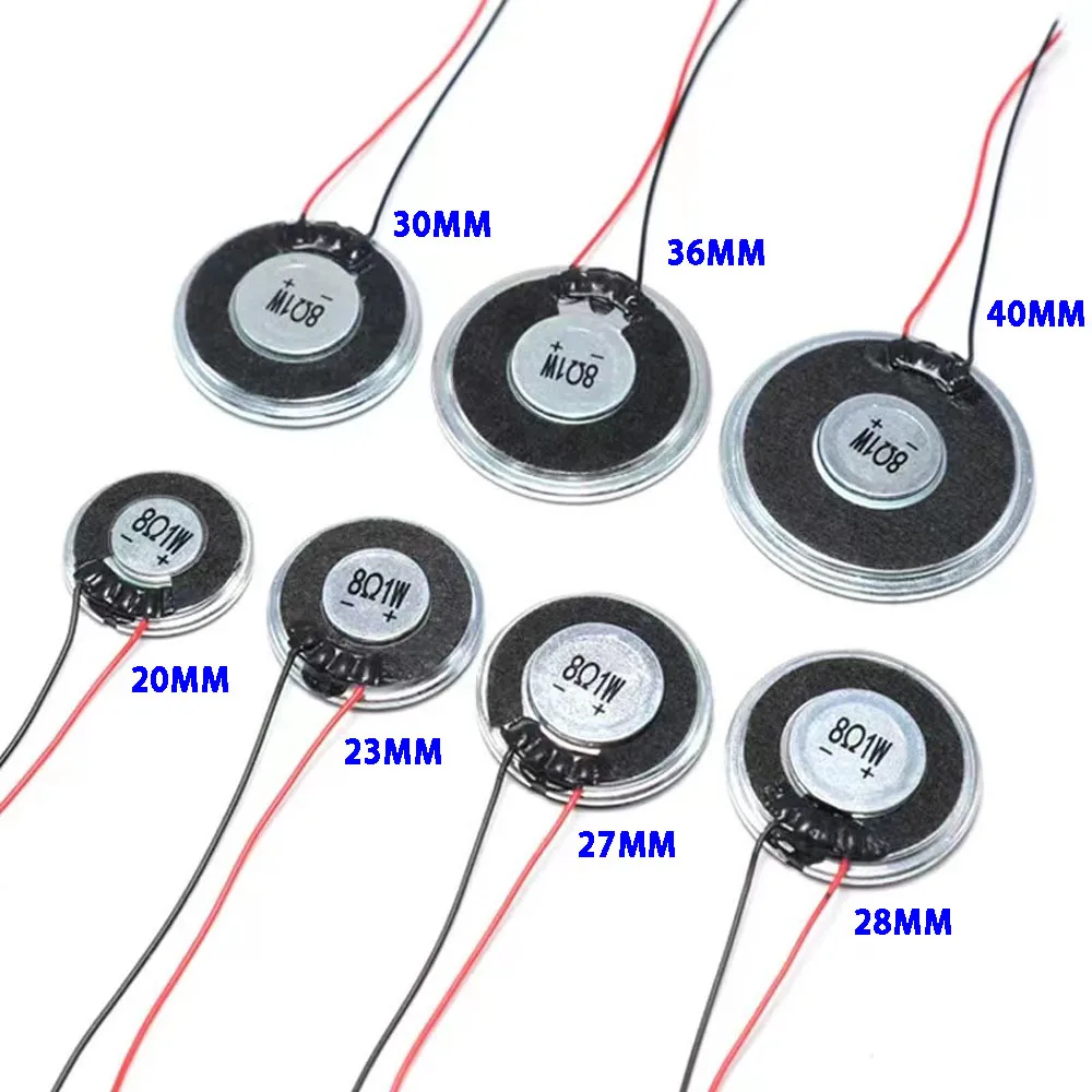 8Ω 1W Diameter 20/23/26/28/30/32/36 Mini Horn Loudspeaker Connector Ultra-Thin Small Speaker Buzzer For Doorbell Lntercom Toys
