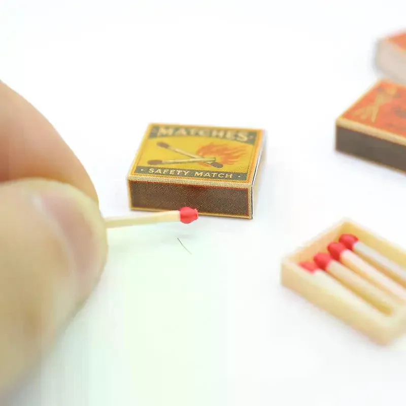/GJ/Dollhouse Mini Vintage Match Box Model, Realistic Miniature Accessory For Scene Layout, Photography Props & Diorama Decor