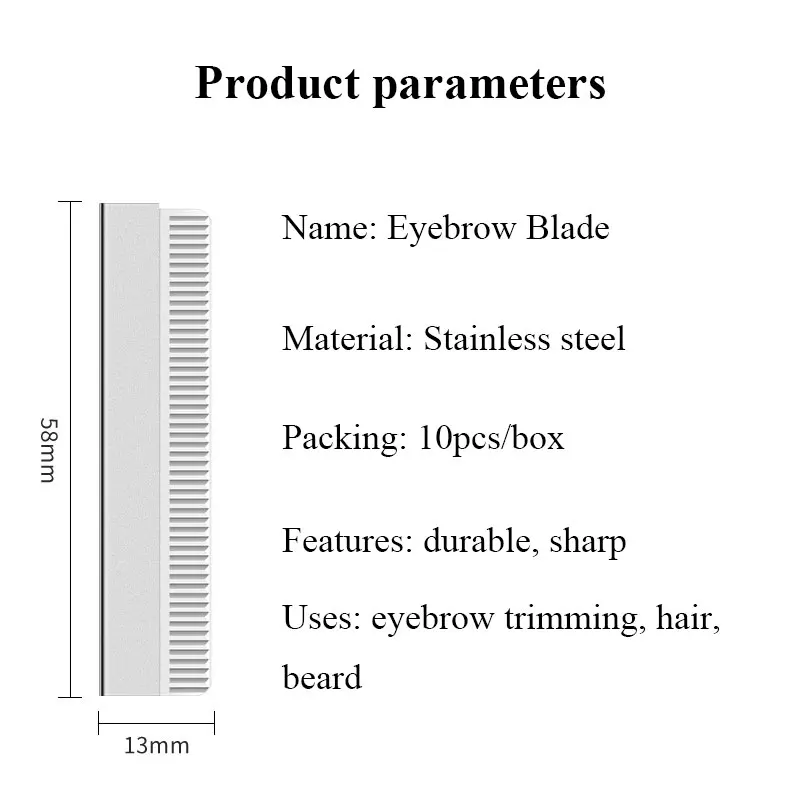 100/50/10 pçs descartável sobrancelha trimmer lâmina navalha de aço inoxidável sobrancelha lâmina faca para maquiagem permanente
