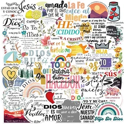 10/30/50PCS Spanish Bible PVC Sticker Aesthetic Children's Stationery Hand Accounting Tools Decoration Scrapbooking Supplies