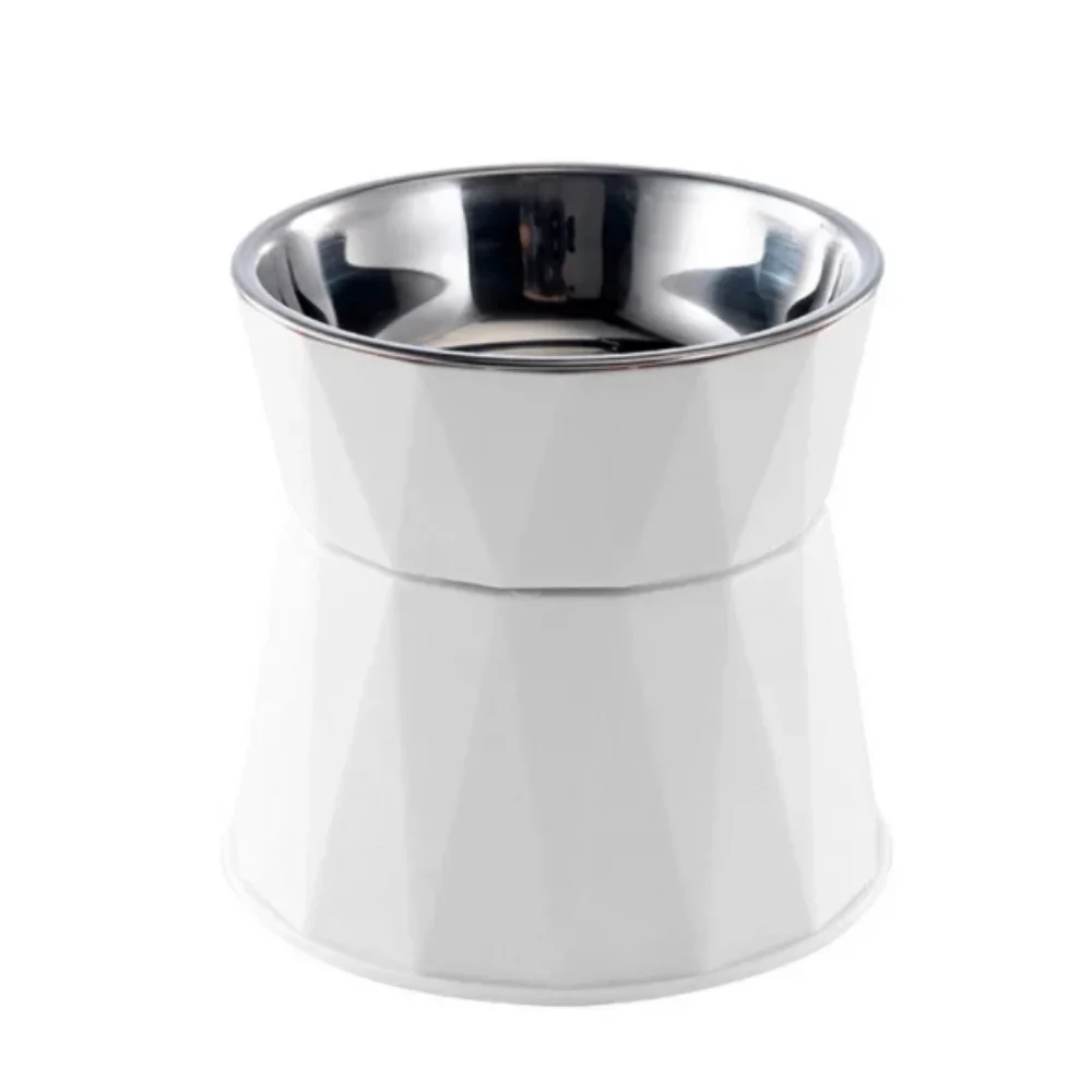 High Foot Stainless Steel Cat Bowl Neck Protector Anti-overturning Cat Food Bowl Raised Feeder Beneficial For Digestion