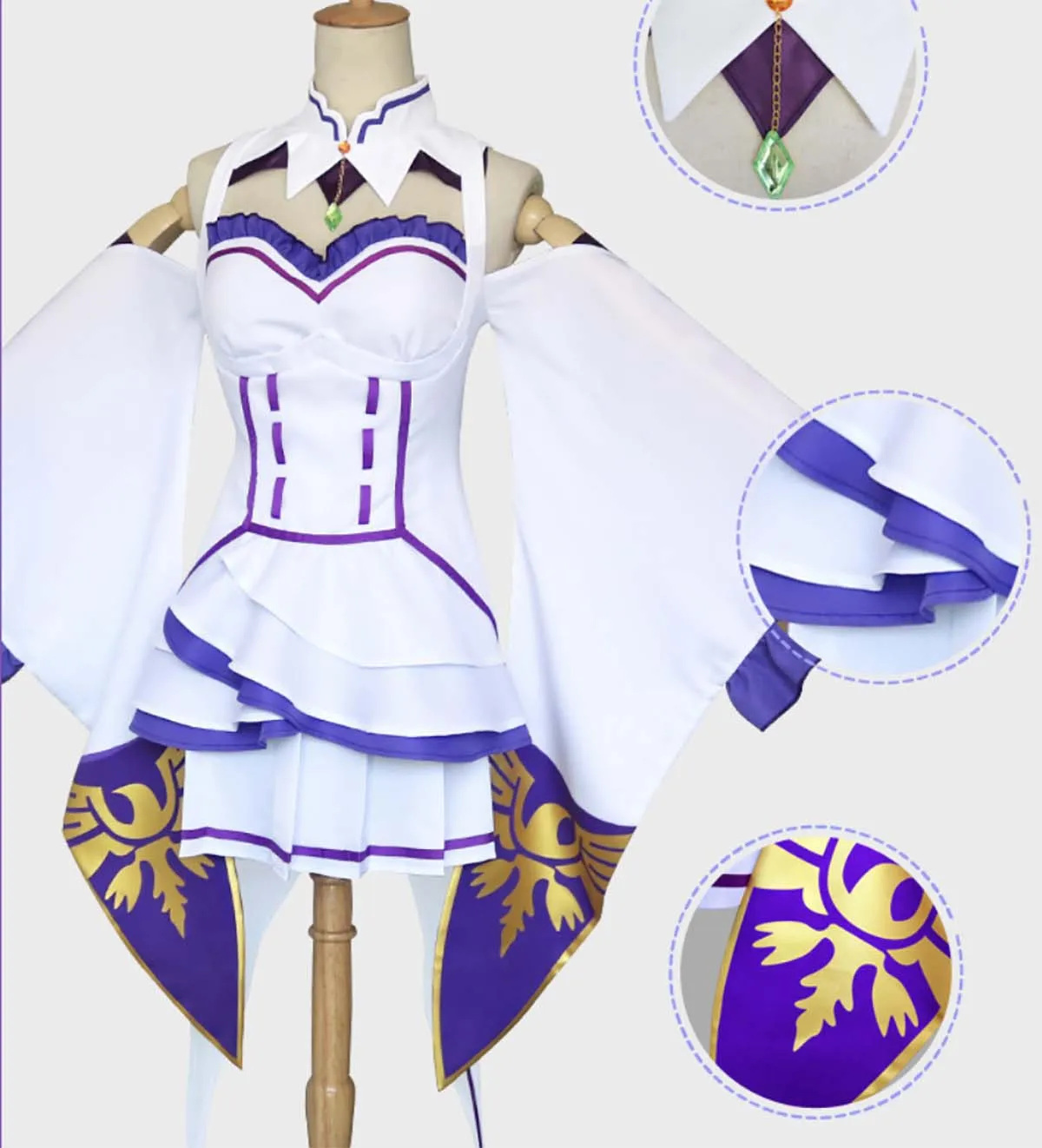 Halloween Anime Re:Life In a Different World From Zero Role Play Emilia Elf Cosplay Costumes or Wig