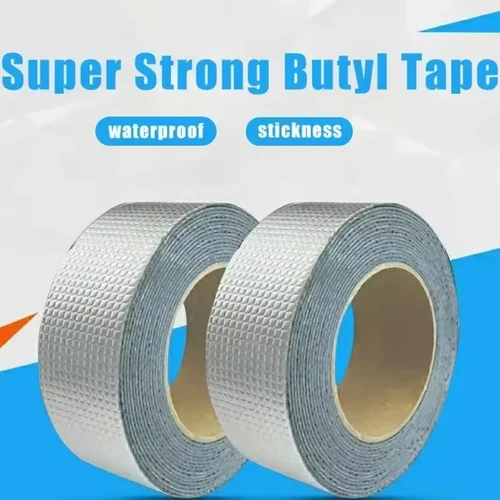 Imagen 2 del producto Cinta impermeable resistente a altas temperaturas, papel de aluminio, cinta butílica gruesa, pared, piscina, techo, grietas, reparación de conductos, autosellante