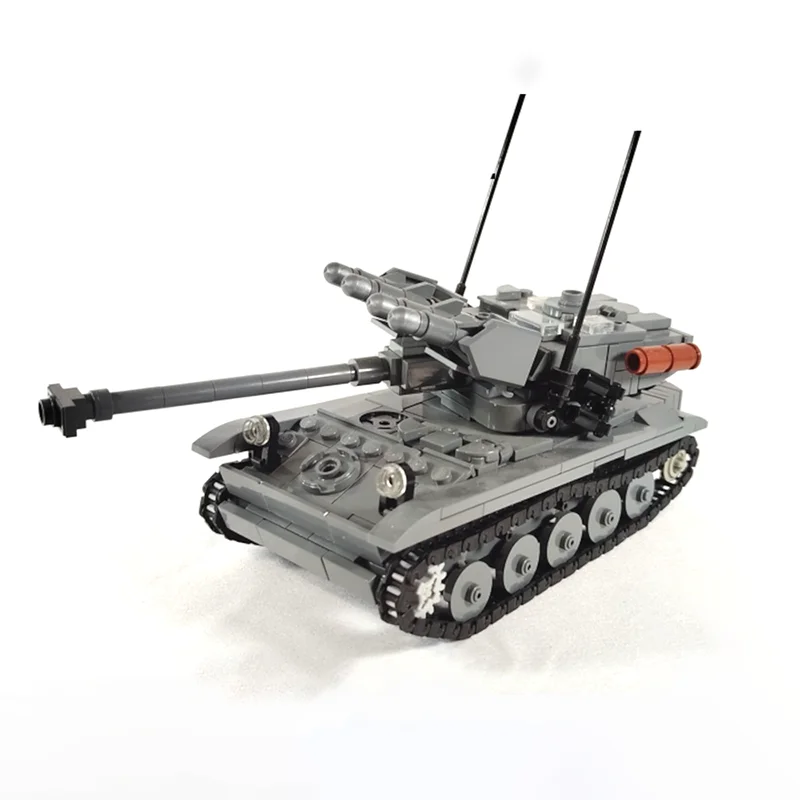 

World War II Combat Center AMX 13 SS11 Tank MOC Artillery Armored Vehicle DIY Technology Weapon Assembly Building Block Toy
