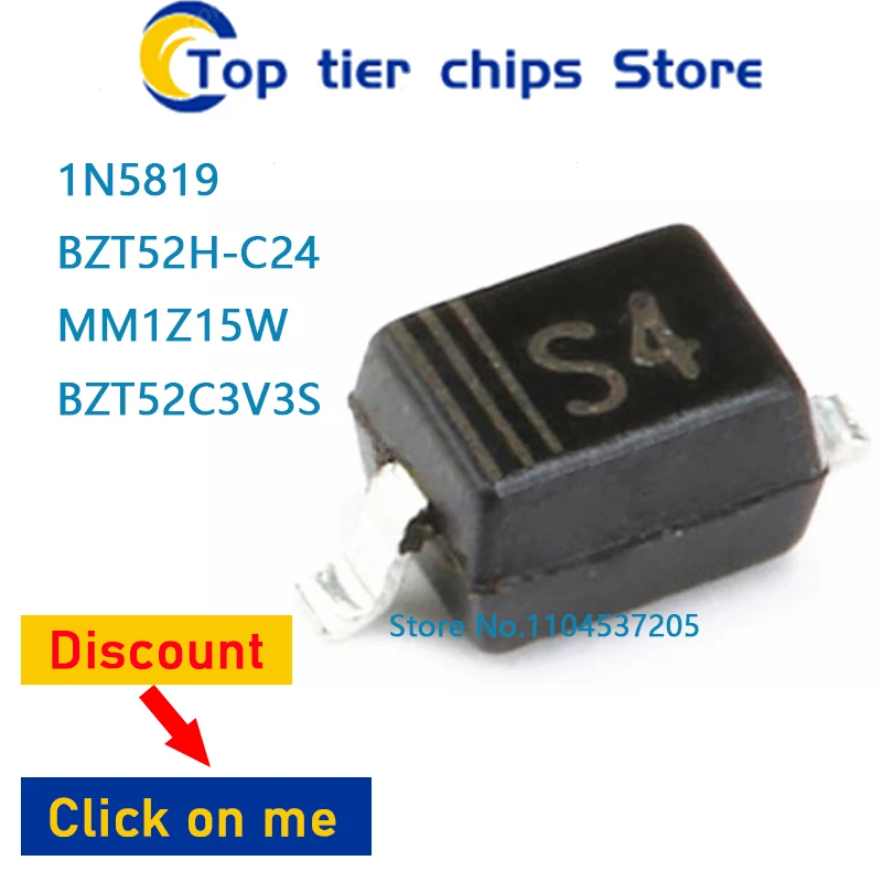 10PCS/LOT  1N5819 BZT52H-C24 MM1Z15W SOD-123 BZT52C3V3S	SOD-323 100% NEW