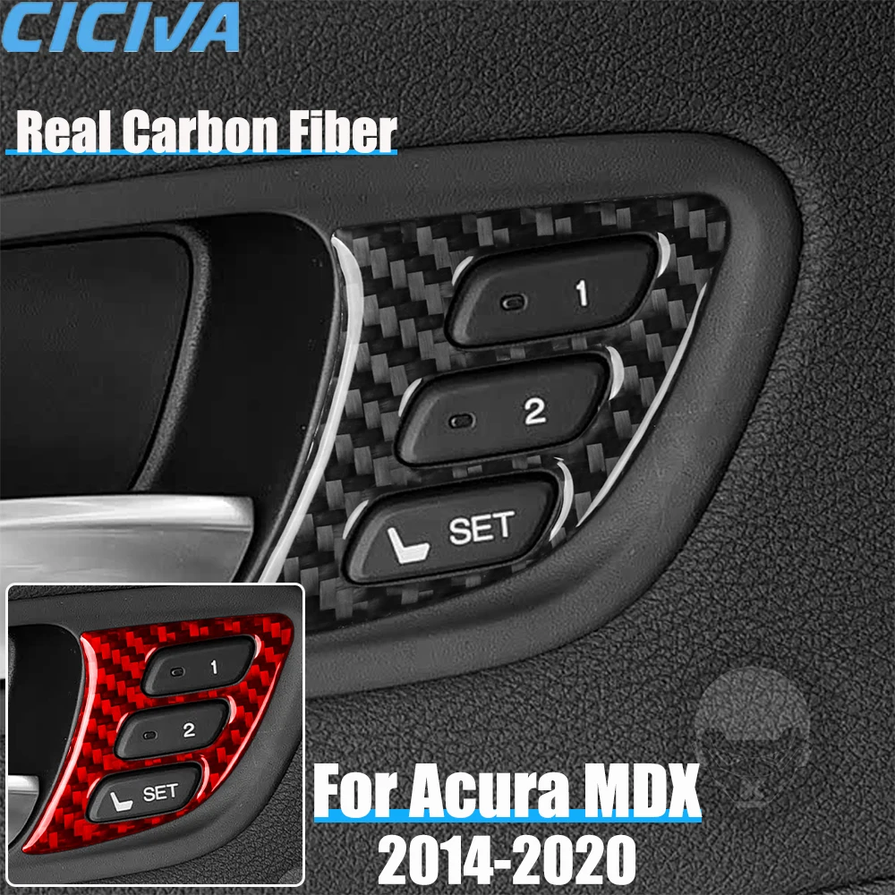 

Автомобильные аксессуары из настоящего углеродного волокна, регулируемая накладка на сиденье, мягкая наклейка для Acura MDX 2014 2015 2016 2017 2018 2019 2020