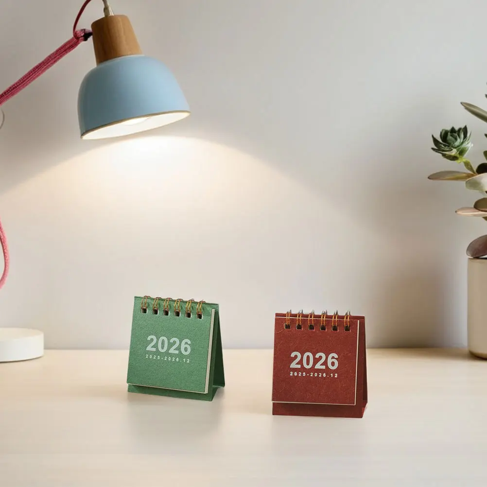 8Pcs 미니 데스크 캘린더 2026 소형 스탠딩 플립 월간 데스크 캘린더 일일 스케줄러 사무실 홈 학교 용품