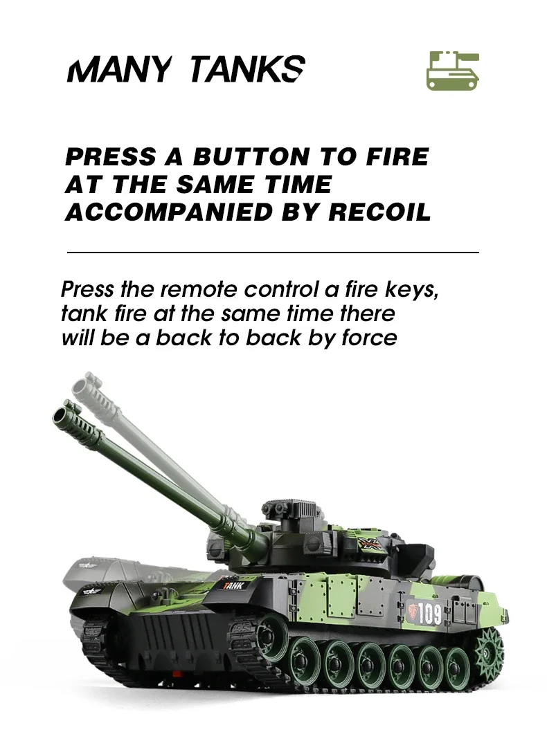 RC Tank Military Remote Control War Tank Battle Crawler United States M1 Leopard 2 Tank Model Electric Machine Toys for Boy 2.4G