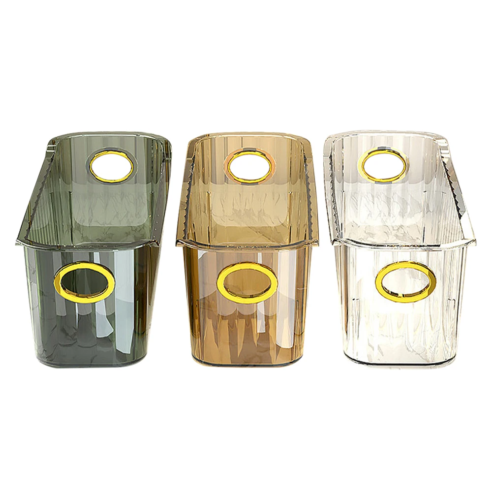 

3pcs Desktop Cosmetics Storage Organizer Basket Household Makeup Drawer Holder Smooth Surface Makeup Organizing Holder For