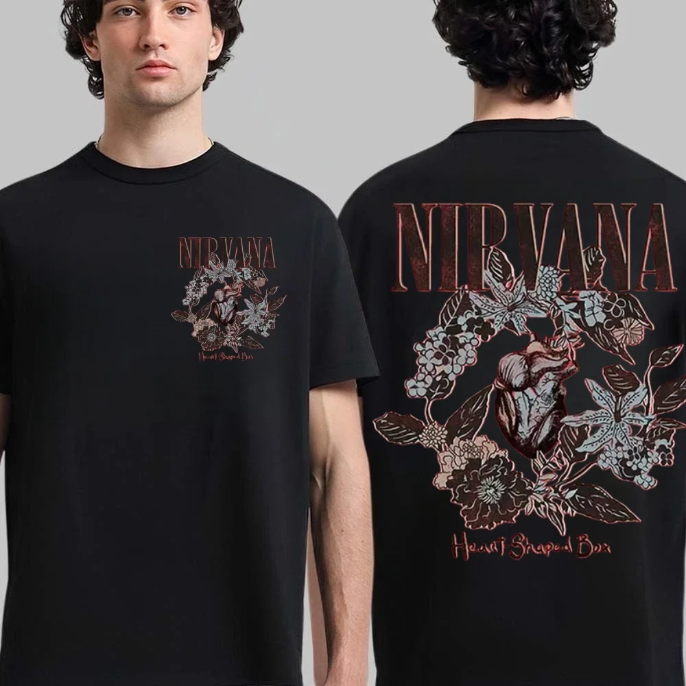 Nirvana 2026 100% algodón Y2k Rock band gráfico hiphop camisa hawaiana de lujo adecuada para hombres y mujeres camiseta de verano