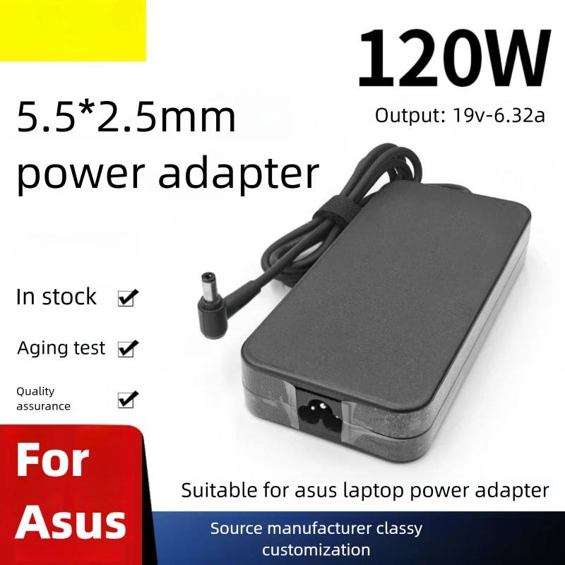 Adaptador de Laptop 19V 6.32A 5.5*2.5mm 120W AC para Toshiba Satellite e Asus PA-1121-28 N750 N500 N53S G50 N55