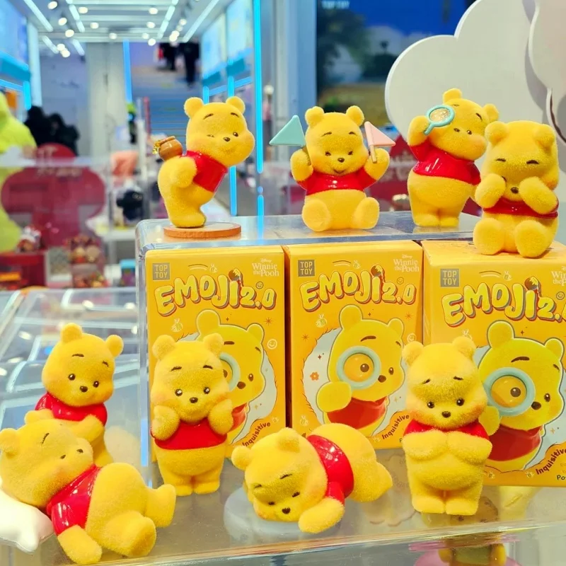 Caja Sorpresa Original de Disney Winnie The Pooh Emoji 2.0, Figura Coleccionable, Adorno de Escritorio, Regalo Sorpresa de Navidad