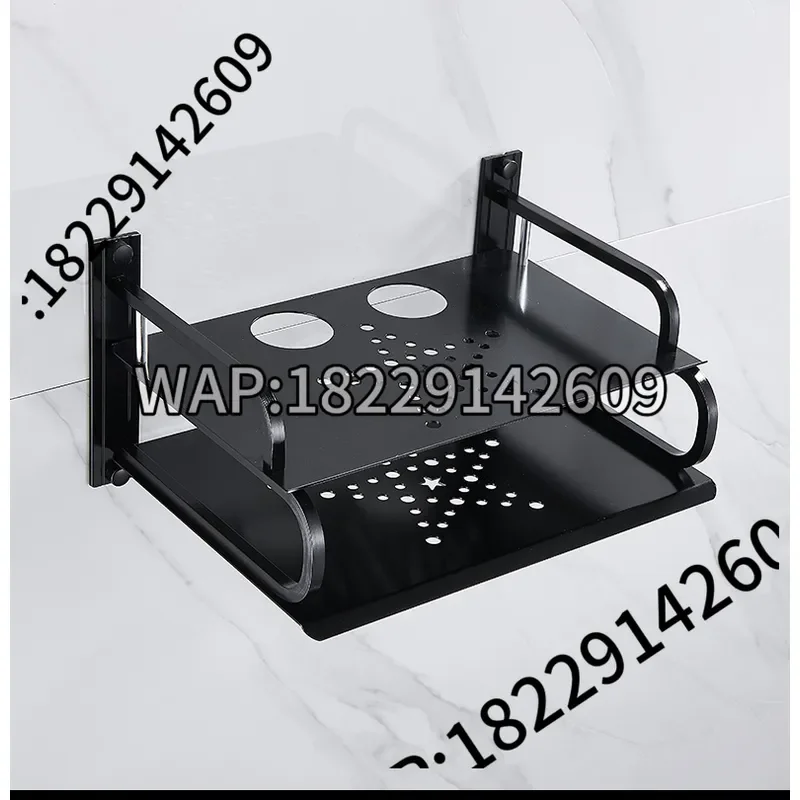 Aluminum Alloy Wifi Router Shelf Storage Box Wall Mounted Cable Power plus Wire Bracket Hanging Plug Organizer New