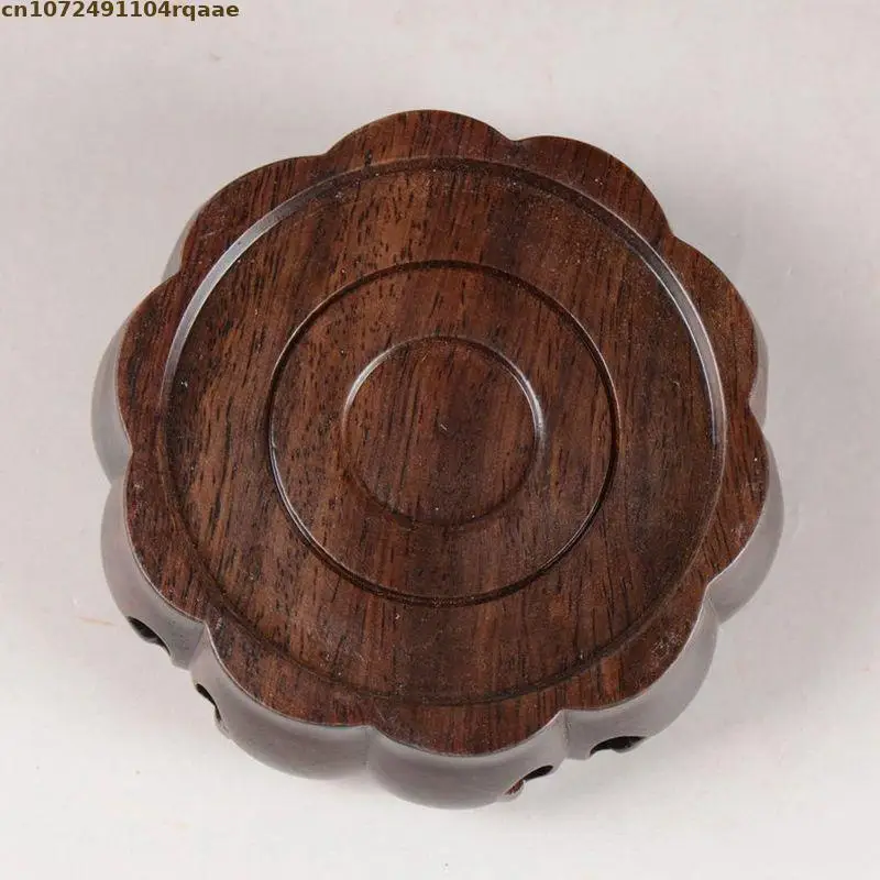 Runde Ornamentbasis aus Ebenholz, geschnitzter Präsentationsständer für Vase, Teekanne, Kristallkugel, Pflanzentopf, Desktop-Deko-Sockel für Zuhause. – Detail 10