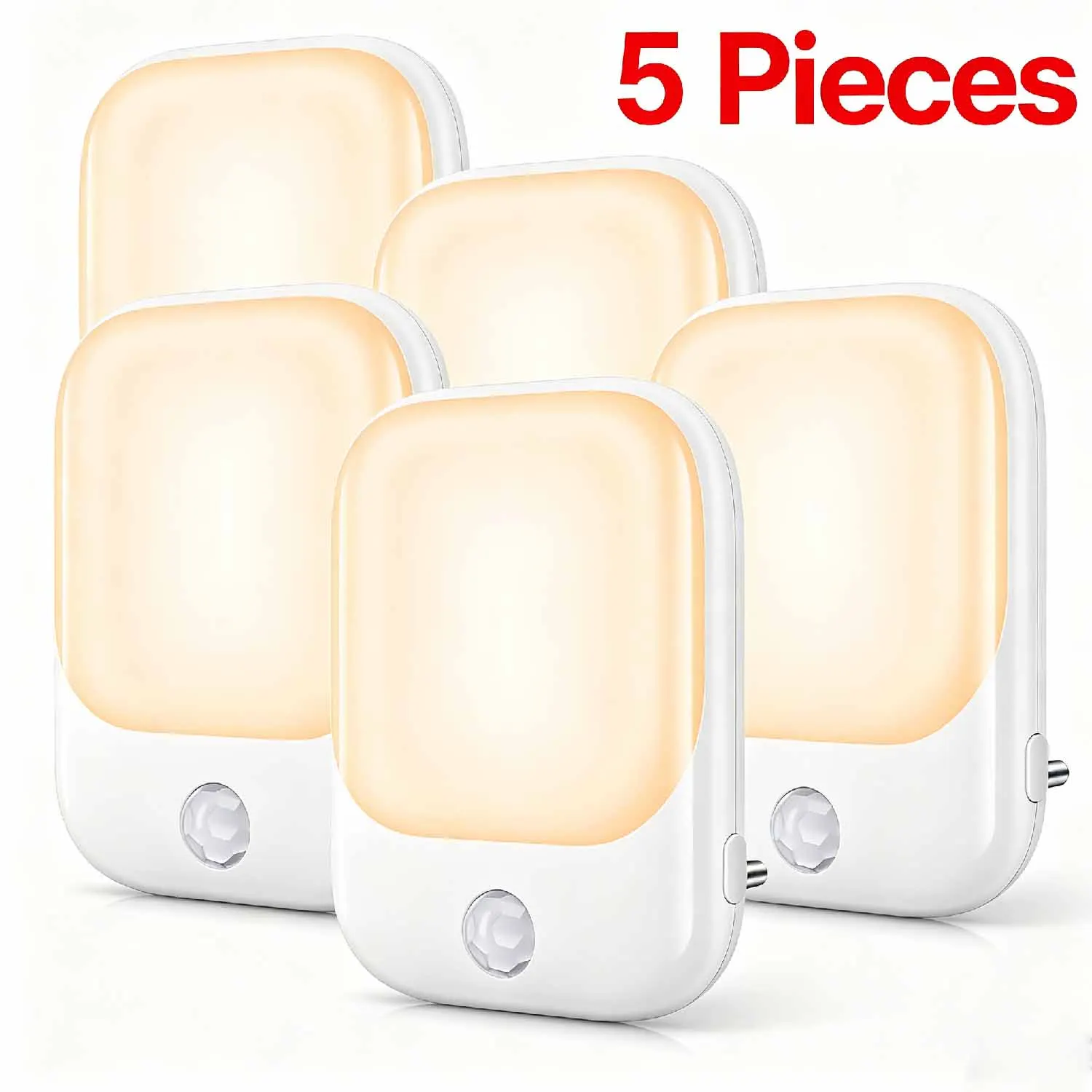 Plug‑in Wall LED Nightlight PIR Human Motion Sensor Auto Activated Soft Warm Lamp Energy Saving For Bedroom Hallway Toilet
