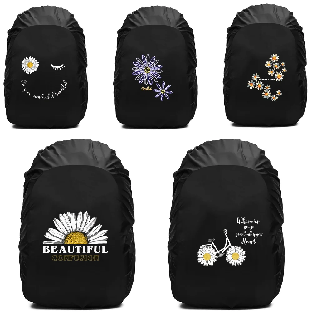 

Waterproof Backpack Rain Cover White Daisy Print Outdoor Portable Hiking Climbing Cover Bag Travel Accessories Backpack 20L-70L