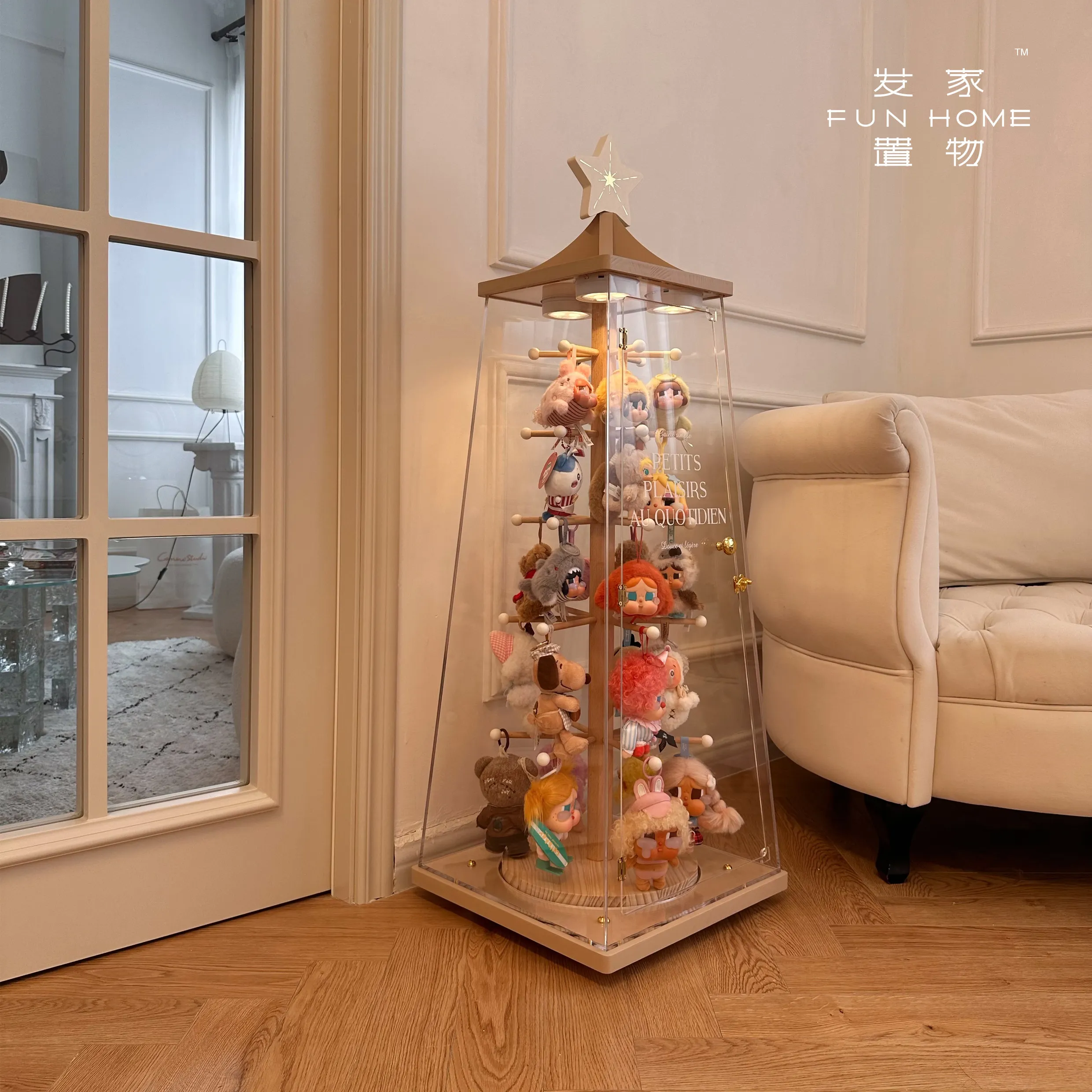 Pendant storage display cabinet Star tree display cabinet Store cabinet Acrylic dust-proof