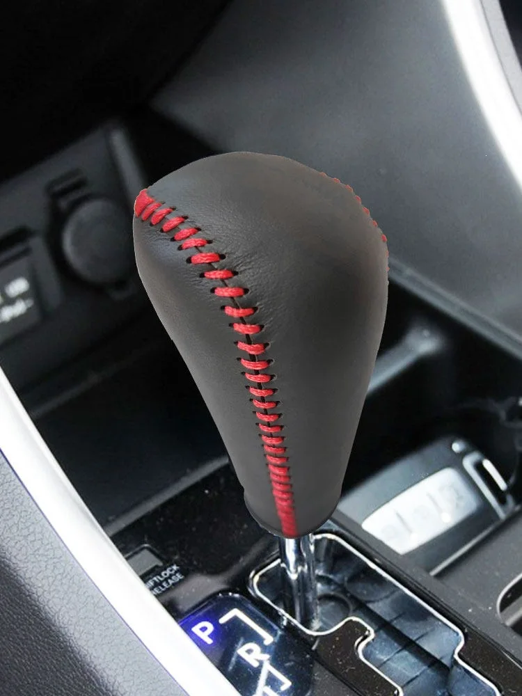 Genuine Leather Gear Shift Knob Cover Gear Gaiter Hand-Stitched For Hyundai Sonata 8 8th Gen YF