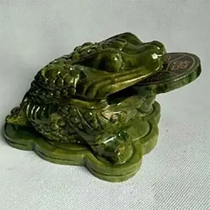 

Collection Chinese Natural Jade Jade Carving Ornaments Jade Carved Jade Feng Shui Decoration Toad Animal Statue